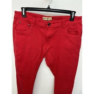 Old Skool Jeans Woman's Size 38, Red High Rise Skinny Colorful‎ Stretch Denim